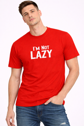 Red Lazy Oversized Tees