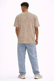 Acid Wash Oversized Tee Cream