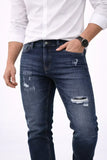 BlackWash Ripped Straight Denim
