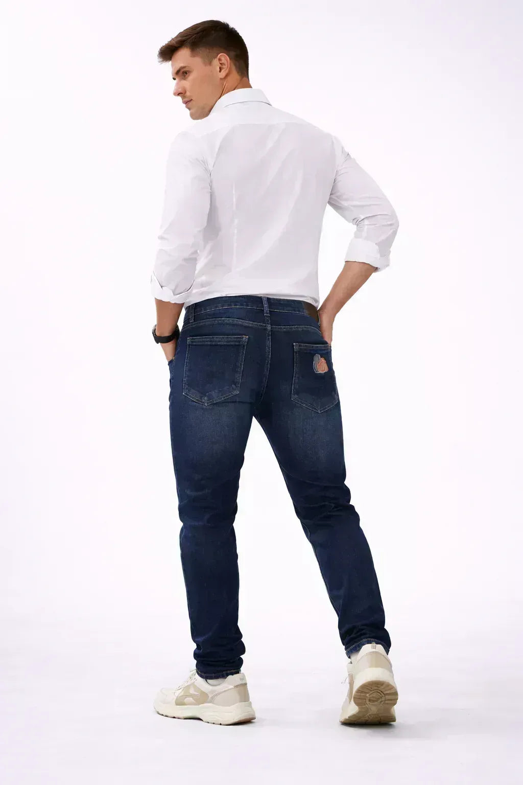 BlackWash Ripped Straight Denim