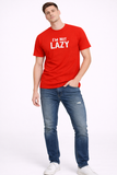 Red Lazy Oversized Tees