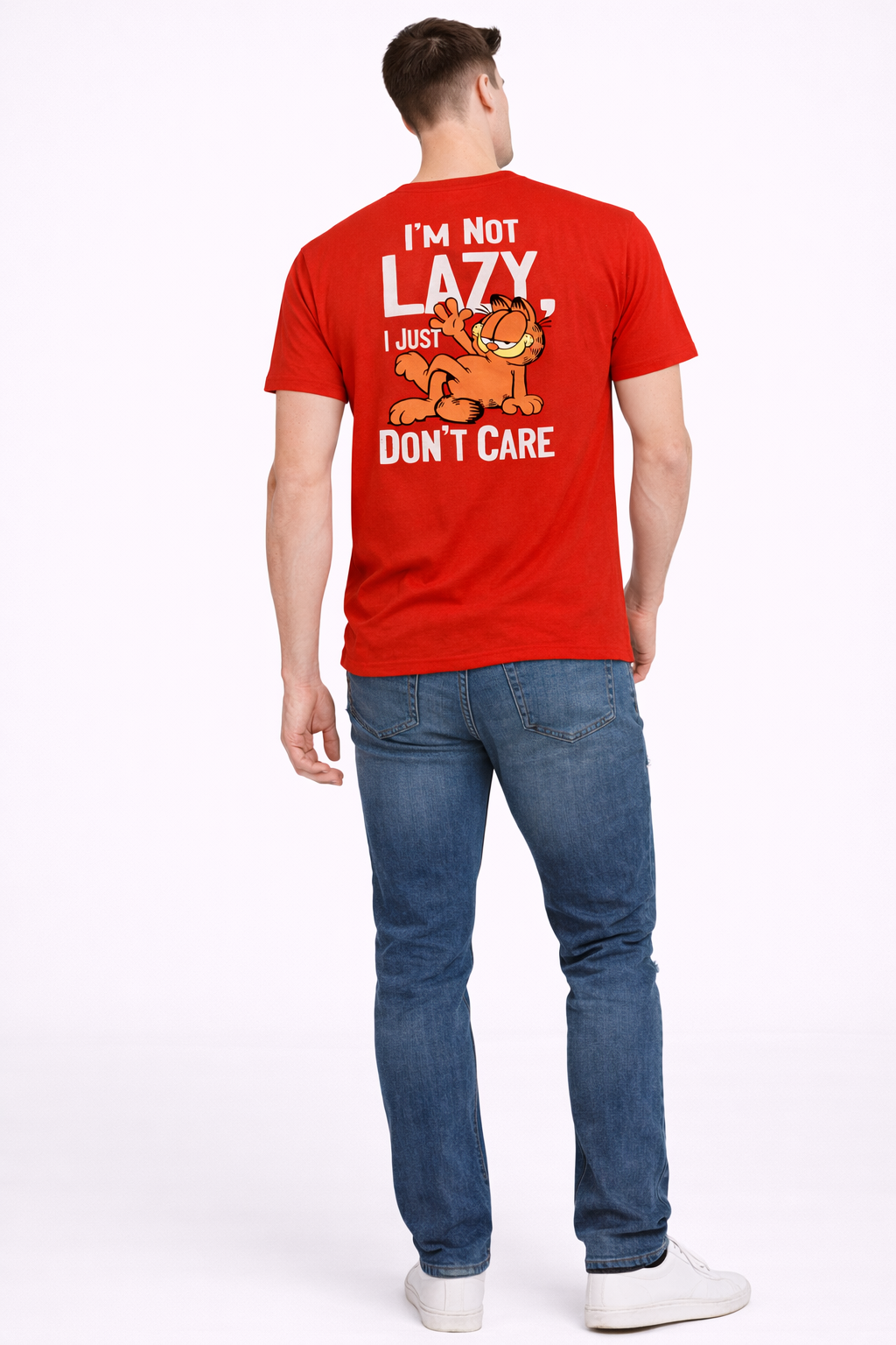 Red Lazy Oversized Tees