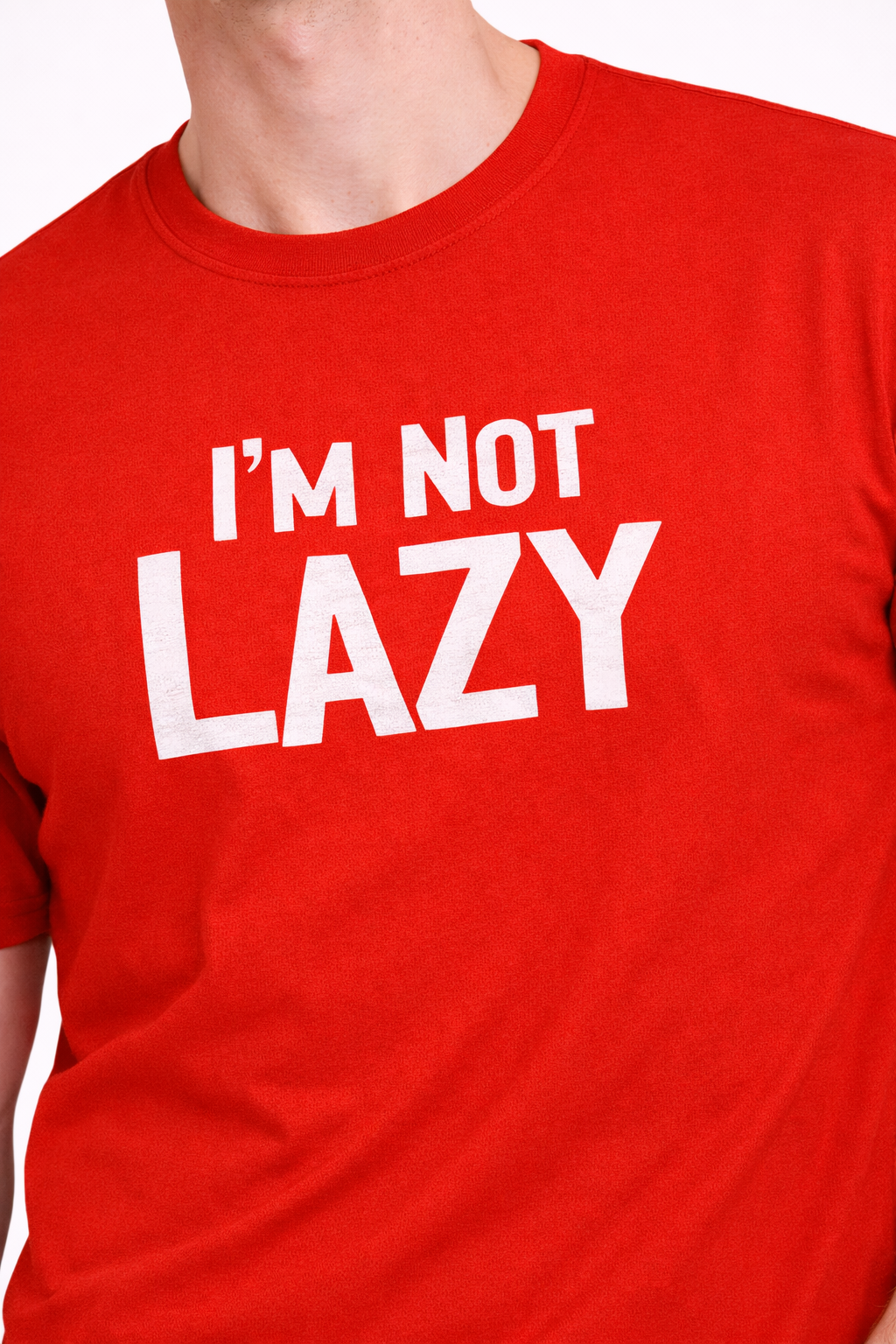 Red Lazy Oversized Tees