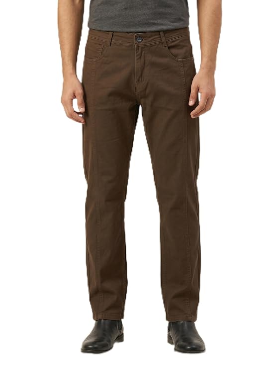 Brown straight fit jeans