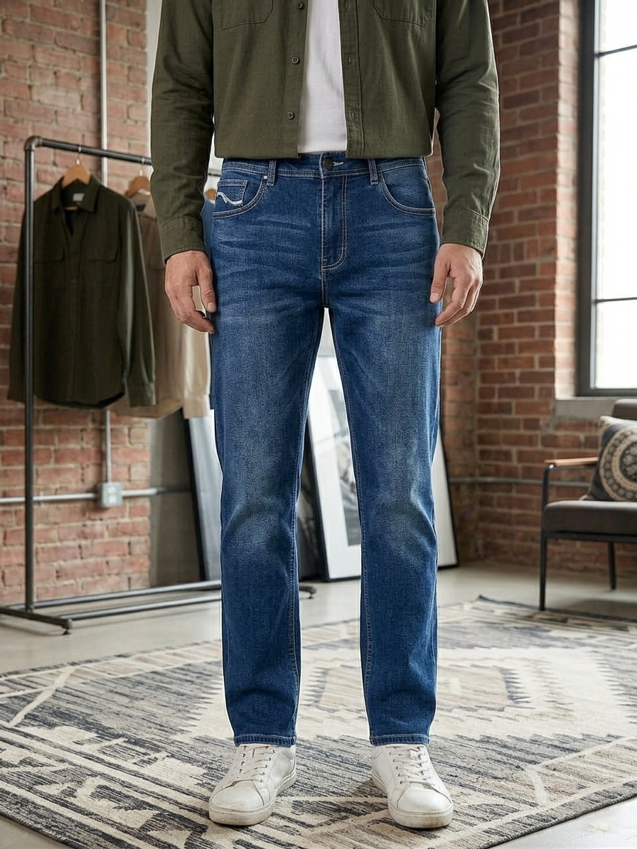 Classic Blue Rugged Jeans