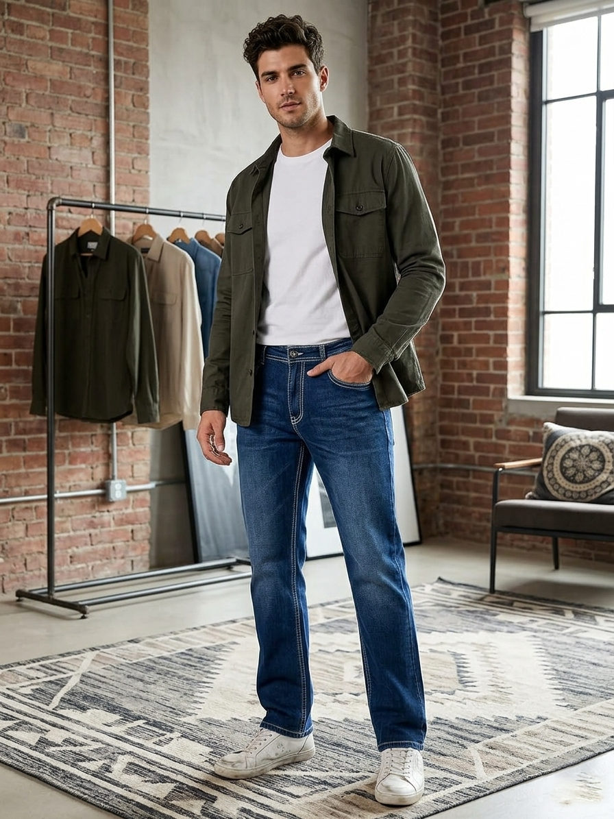 Classic Blue Rugged Jeans